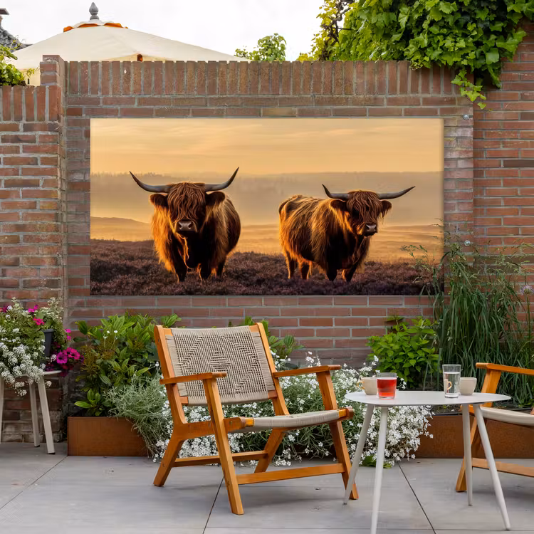 Buiten canvas - Schotse hooglanders - Heide - Landschap - Dieren — 2
