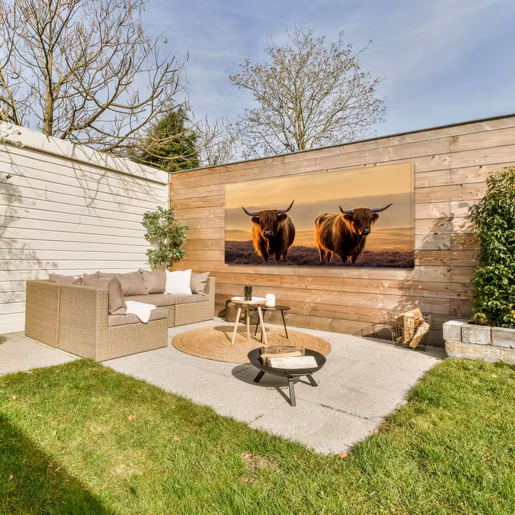 Buiten canvas - Schotse hooglanders - Heide - Landschap - Dieren — 5