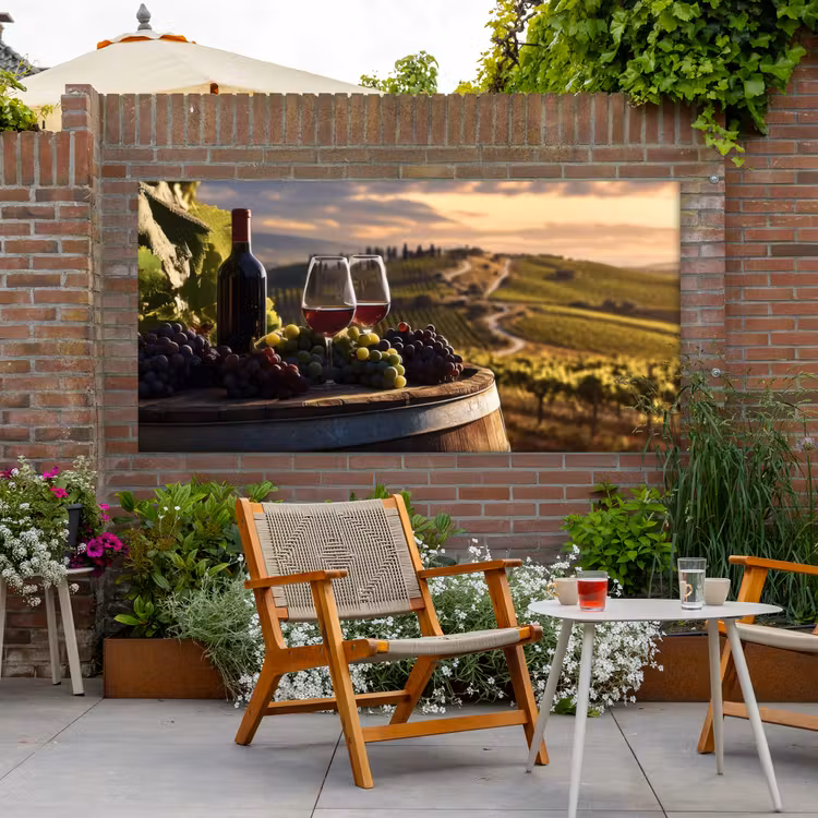 Buiten canvas - Wijn - Druiven - Heuvels - Landschap — 2