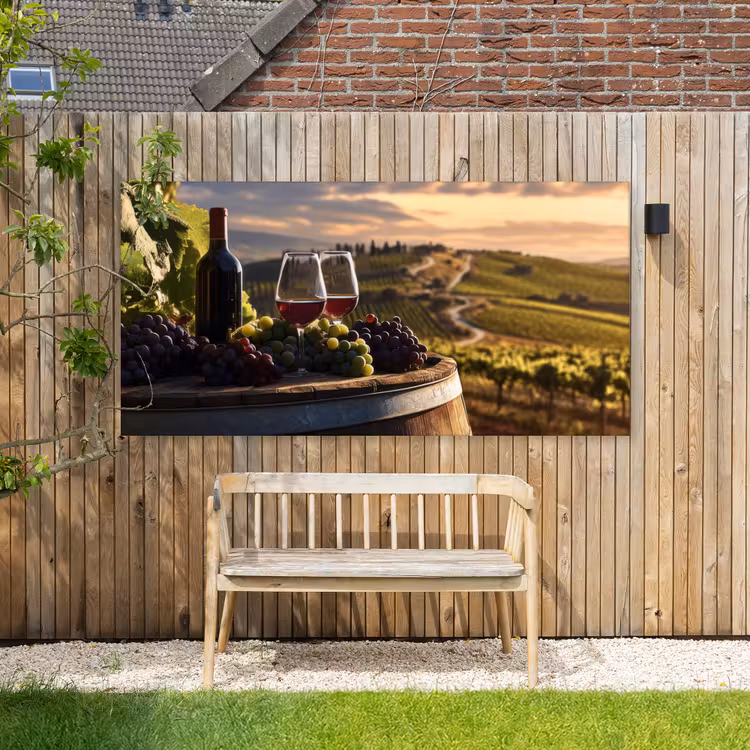 Buiten canvas - Wijn - Druiven - Heuvels - Landschap — 3