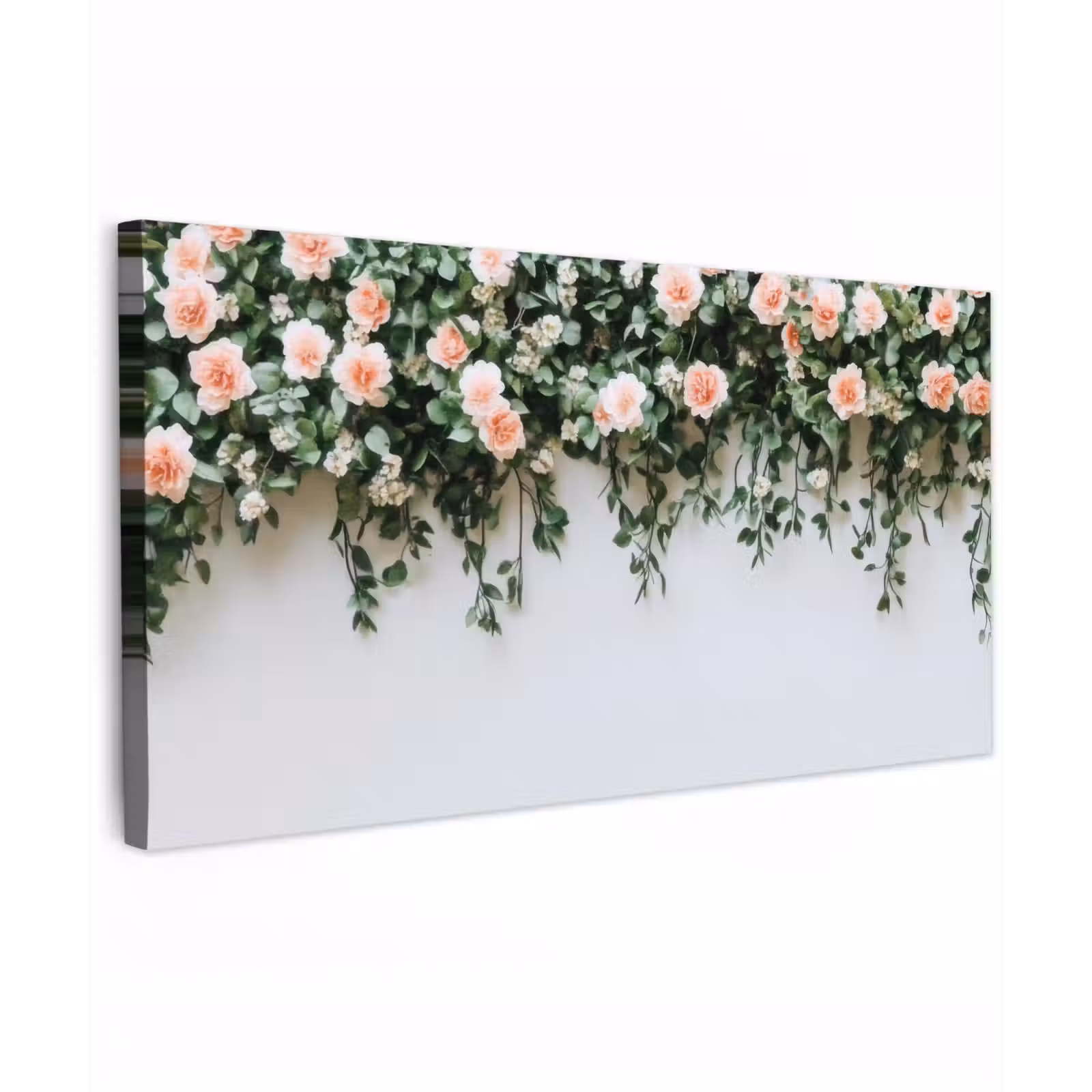 Buiten canvas - Bloemen - Muur - Rozen - Groen — 1