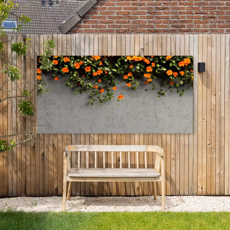 Buiten canvas - Bloemen - Muur - Oranje — 3