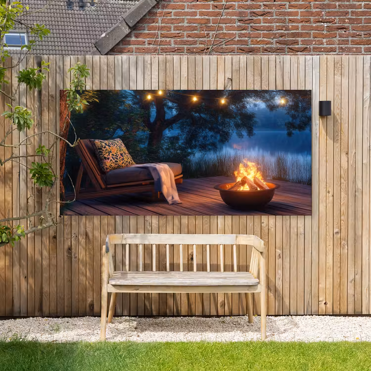 Buiten canvas - Kampvuur - Meer - Avondlicht — 3