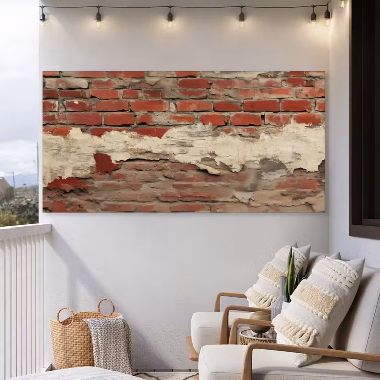 Buiten canvas - Muur - Baksteen - Verweerd — 4
