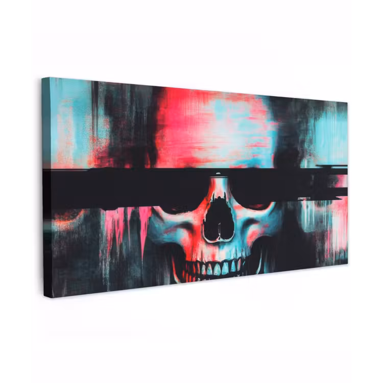 Buiten canvas - Schedels - Glitch - Cyberpunk — 1