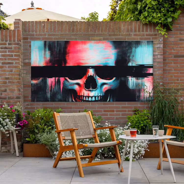 Buiten canvas - Schedels - Glitch - Cyberpunk — 2