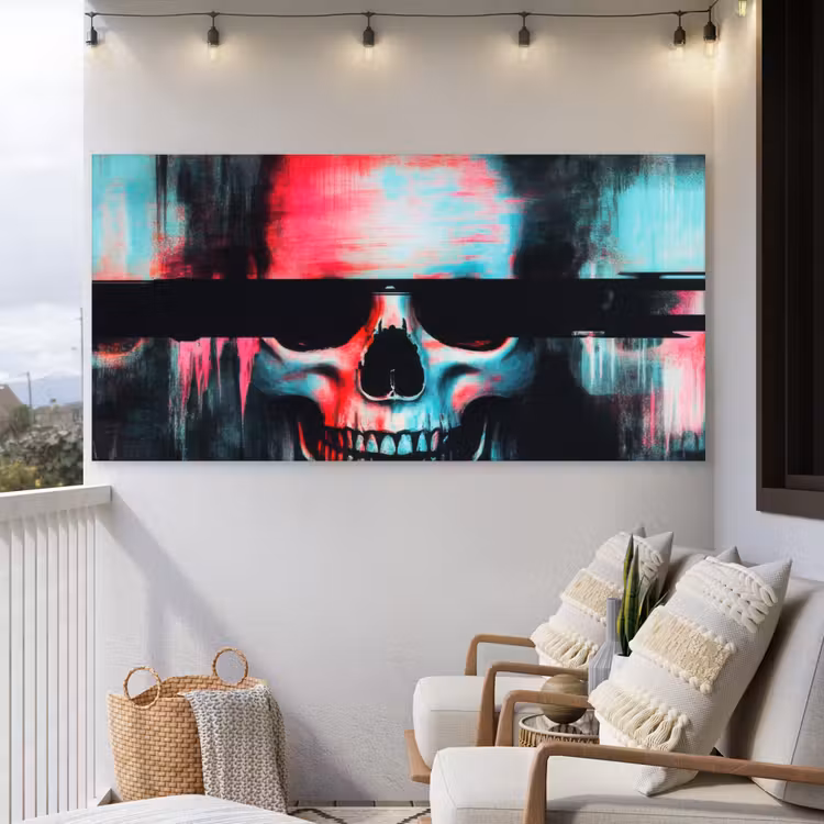 Buiten canvas - Schedels - Glitch - Cyberpunk — 4
