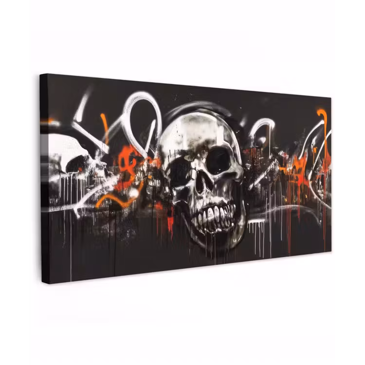 Buiten canvas - Schedels - Kunst - Donker - Rood — 1
