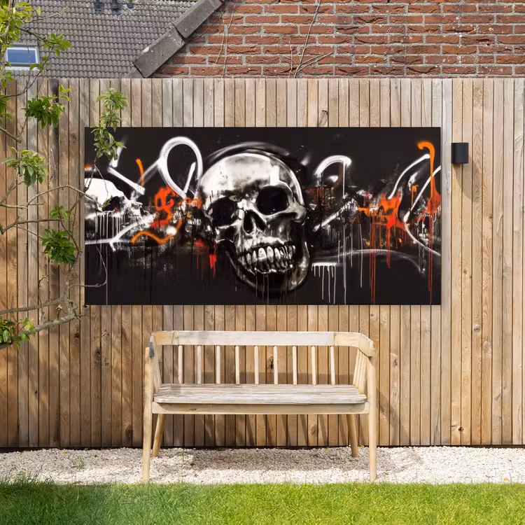 Buiten canvas - Schedels - Kunst - Donker - Rood — 3