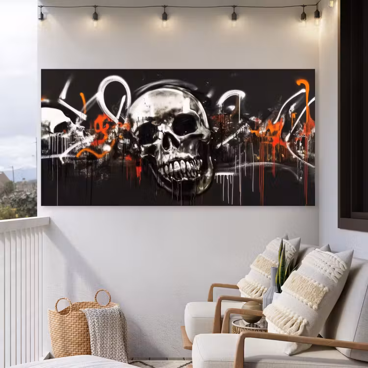 Buiten canvas - Schedels - Kunst - Donker - Rood — 4