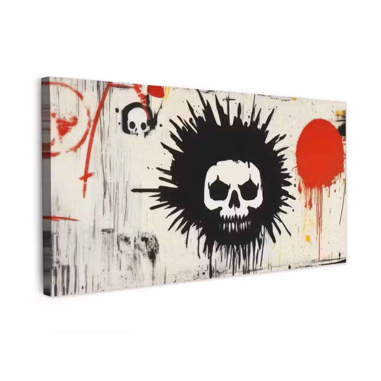 Buiten canvas - Graffiti - Schedel - Abstract - Rood — 1