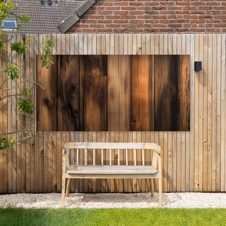 Buiten canvas - Hout - Rustiek - Donkere Planken — 3