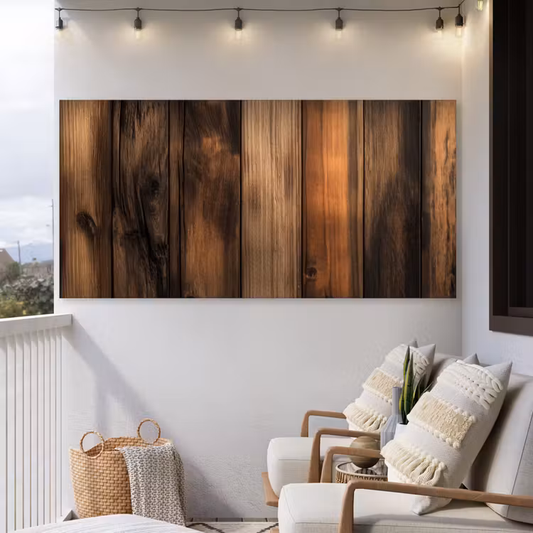 Buiten canvas - Hout - Rustiek - Donkere Planken — 4