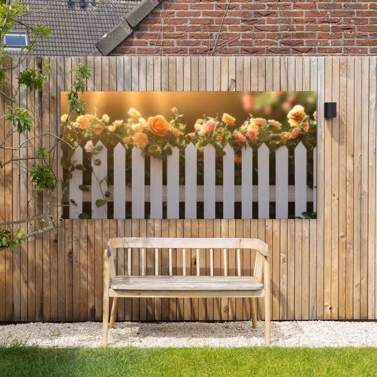 Buiten canvas - Rozen - Hek - Zonlicht — 3