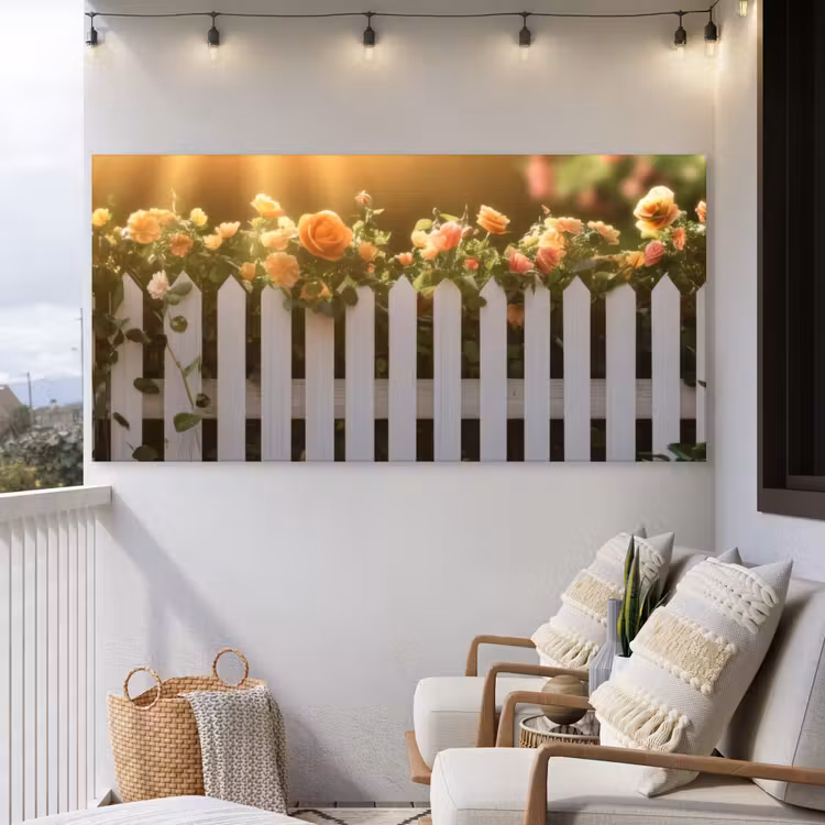 Buiten canvas - Rozen - Hek - Zonlicht — 4