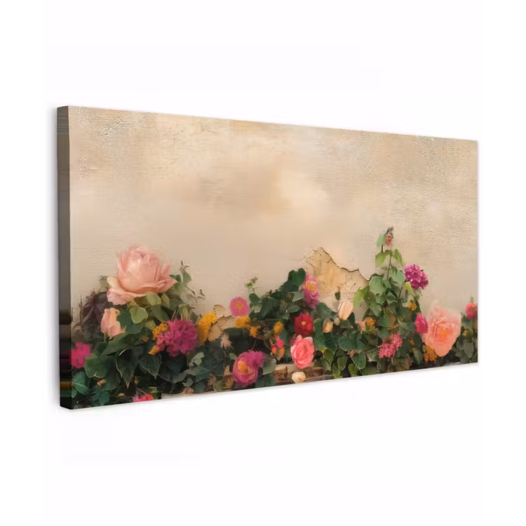 Buiten canvas - Rozen - Muur - Vintage — 1
