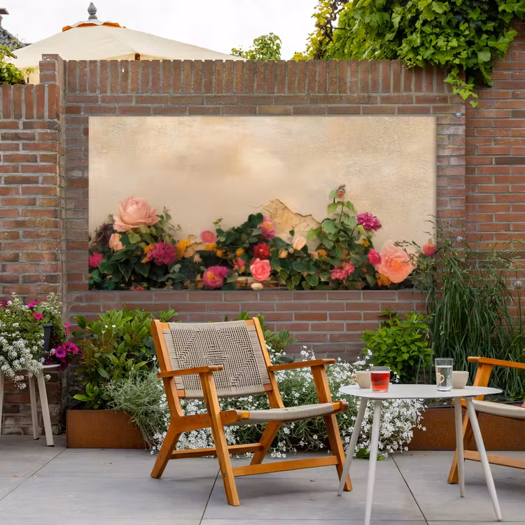 Buiten canvas - Rozen - Muur - Vintage — 2