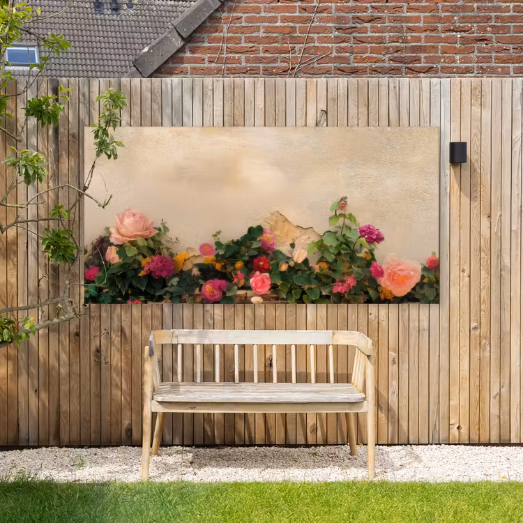 Buiten canvas - Rozen - Muur - Vintage — 3