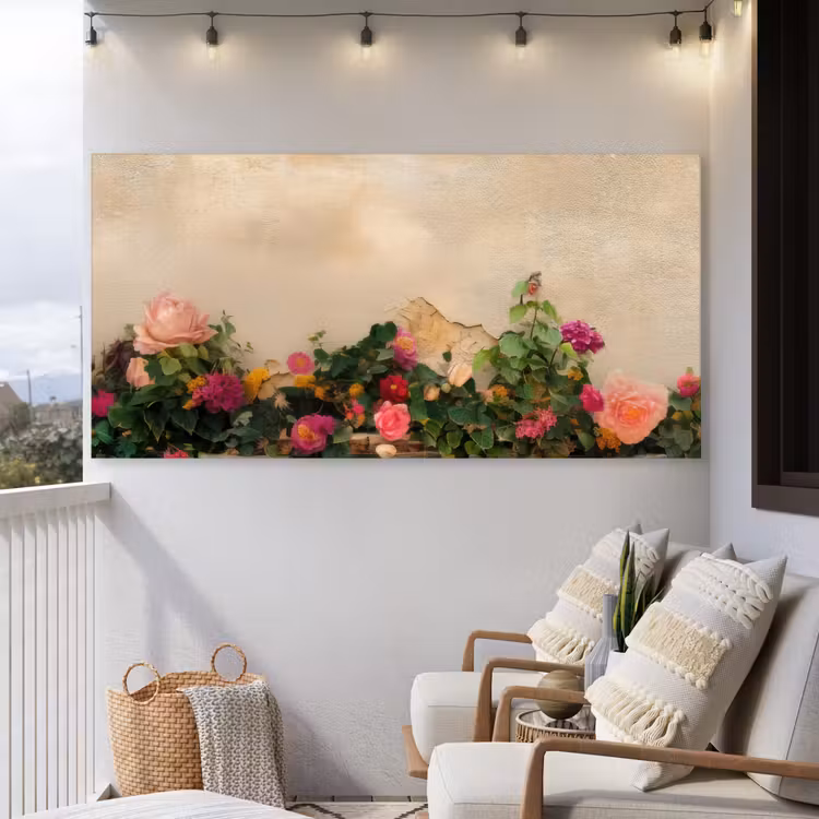 Buiten canvas - Rozen - Muur - Vintage — 4