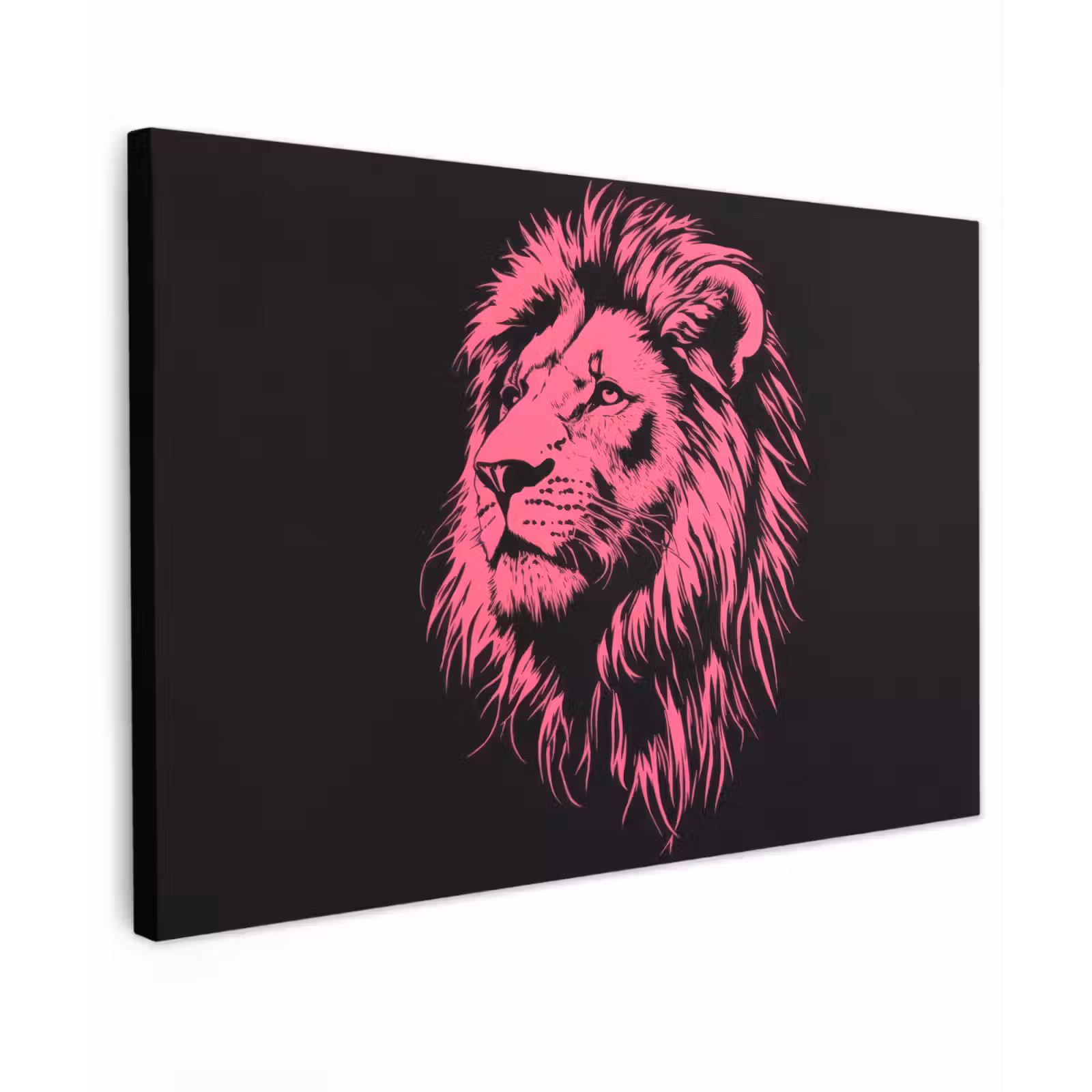 Buiten canvas - Leeuw - Zwart - Roze - Neon — 1