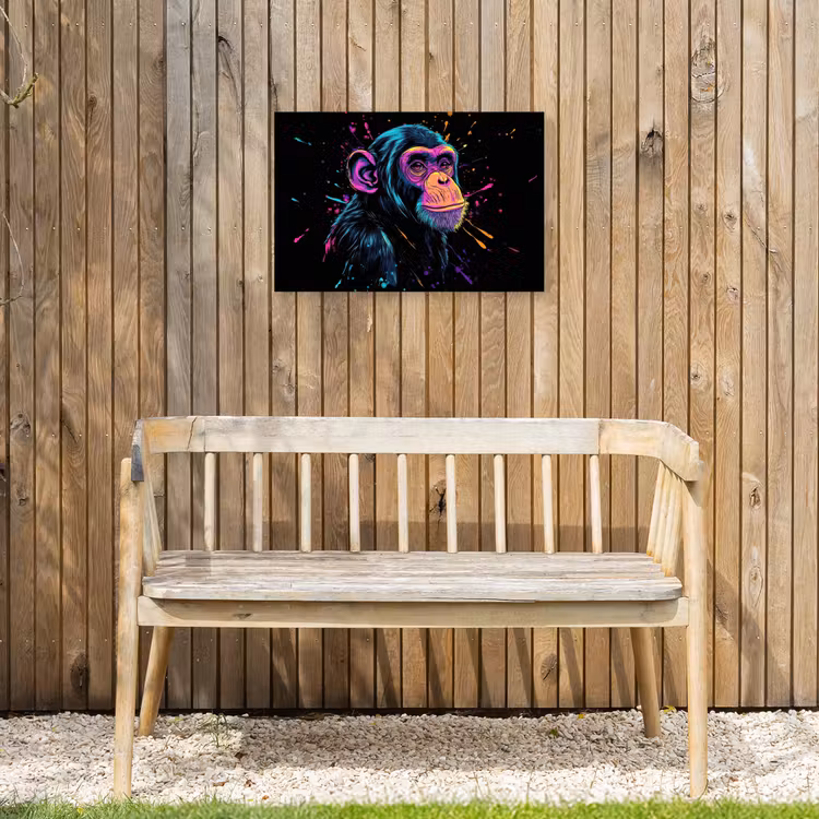 Buiten canvas - Aap - Verf - Neon - Kleur — 3