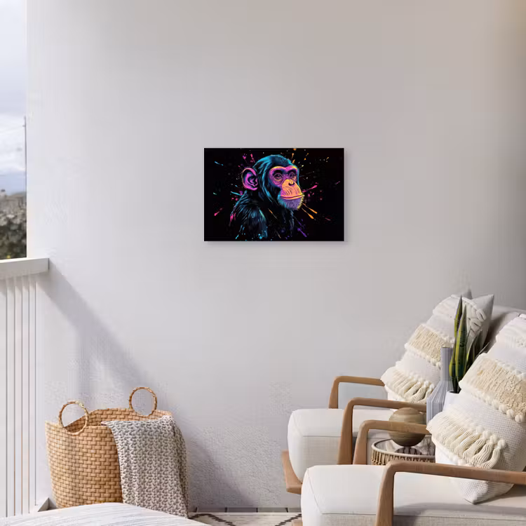 Buiten canvas - Aap - Verf - Neon - Kleur — 4