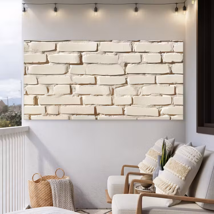 Buiten canvas - Bakstenen - Muur - Licht - Wit — 4