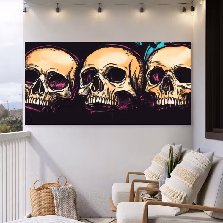 Buiten canvas - Schedels - Graffiti - Neon — 4