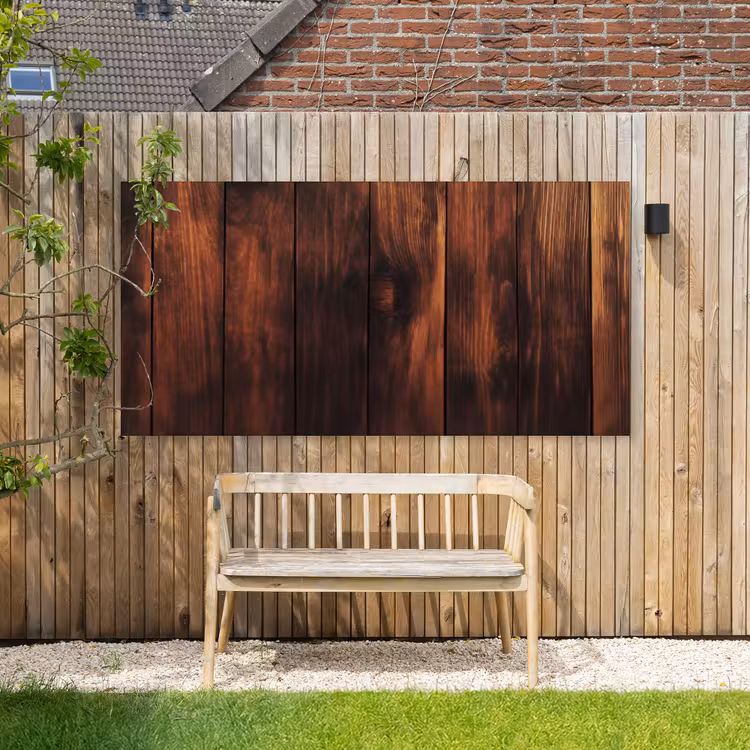 Buiten canvas - Hout - Planken - Vintage - Donkerbruin — 3