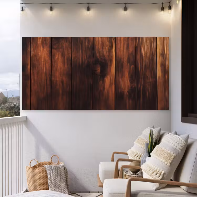 Buiten canvas - Hout - Planken - Vintage - Donkerbruin — 4