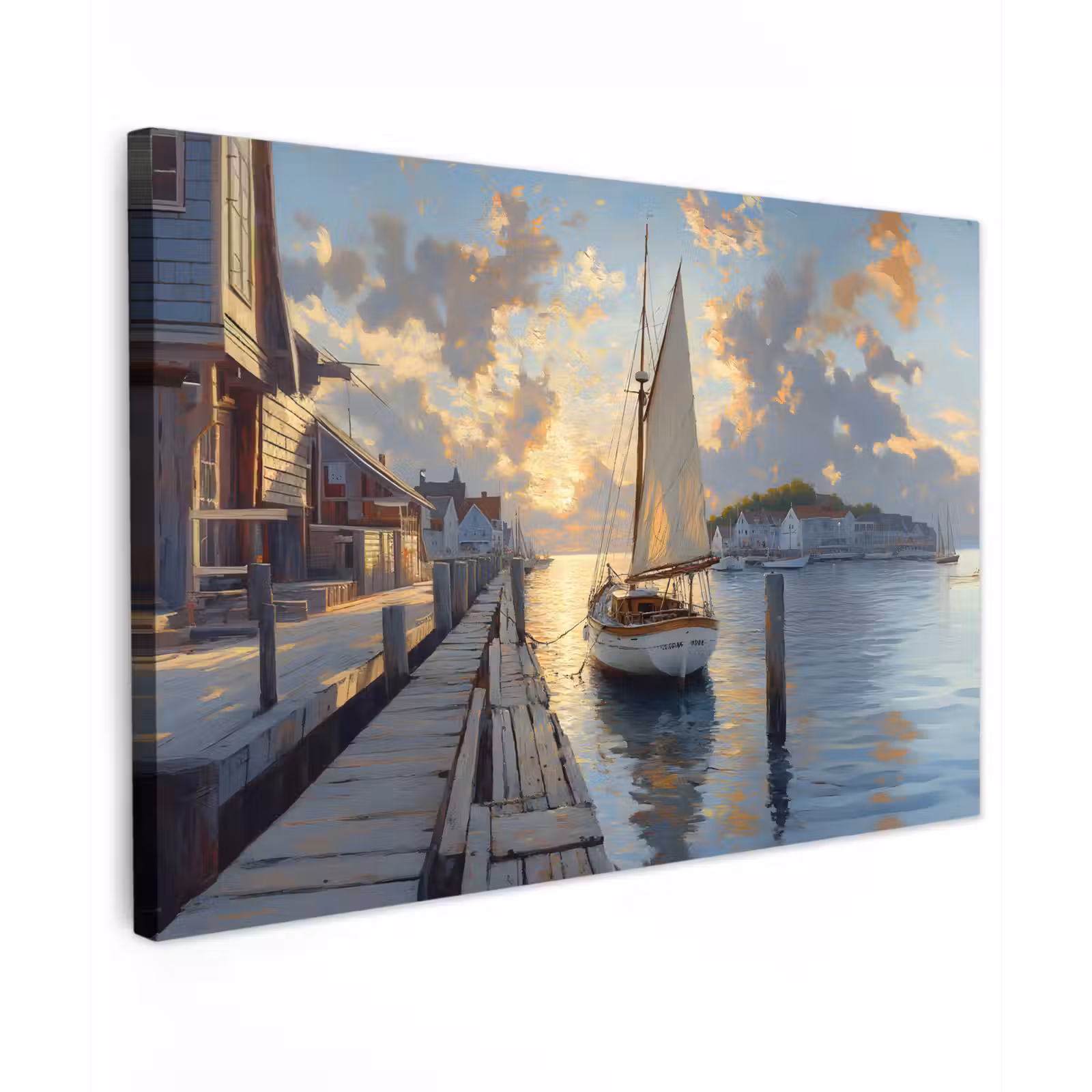 Buiten canvas - Zeilboot - Zon - Pier - Hout — 1