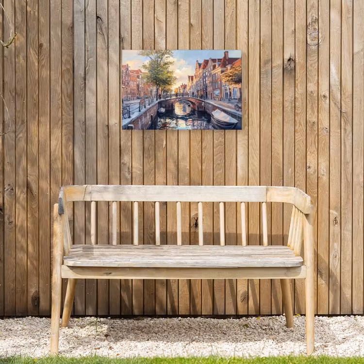 Buiten canvas - Brug - Stad - Huizen - Boot — 3