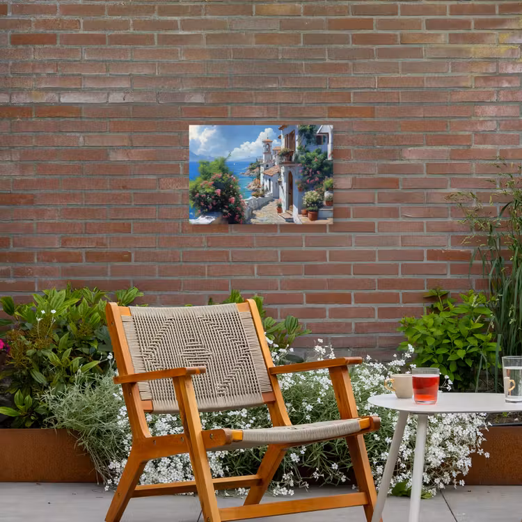 Buiten canvas - Huizen - Zee - Bomen - Bloemen — 2
