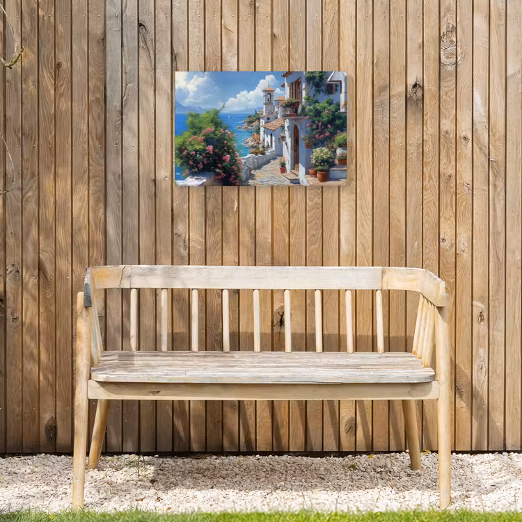 Buiten canvas - Huizen - Zee - Bomen - Bloemen — 3