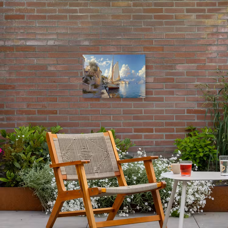 Buiten canvas - Zeilschip - Huizen - Kade - Zee — 2
