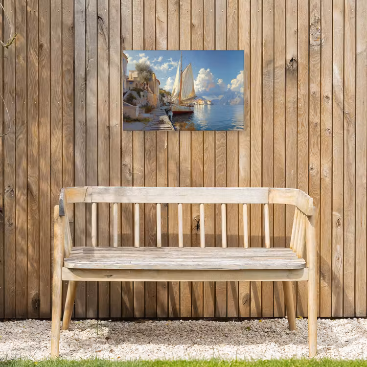 Buiten canvas - Zeilschip - Huizen - Kade - Zee — 3