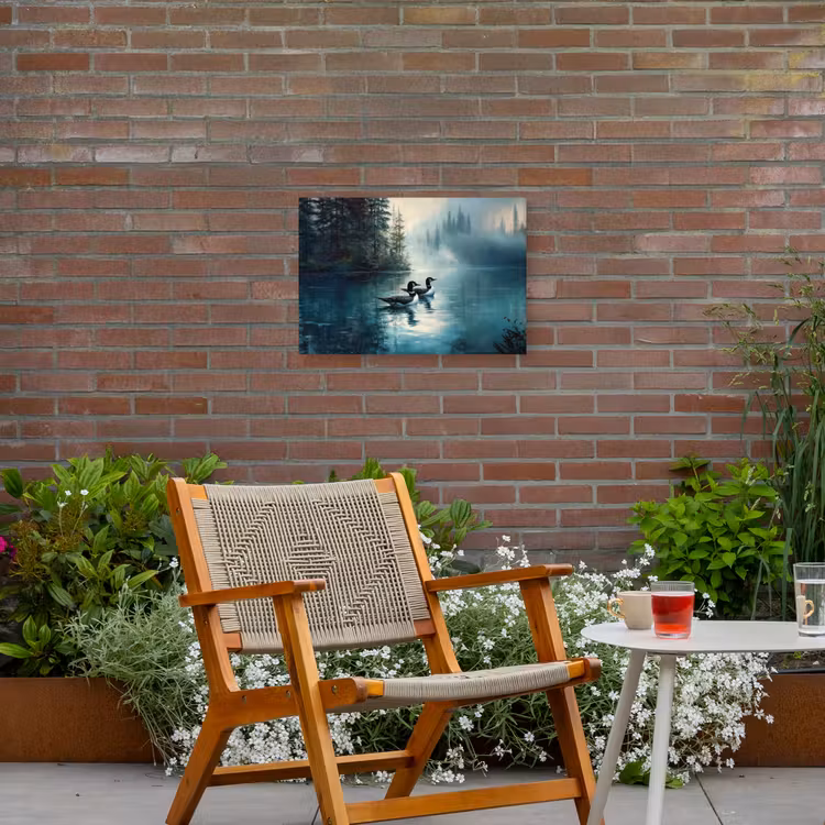 Buiten canvas - Bos - Water - Eenden - Mistig — 2