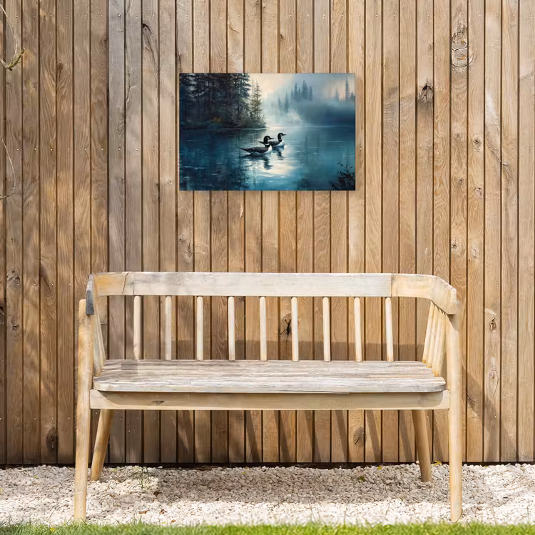 Buiten canvas - Bos - Water - Eenden - Mistig — 3
