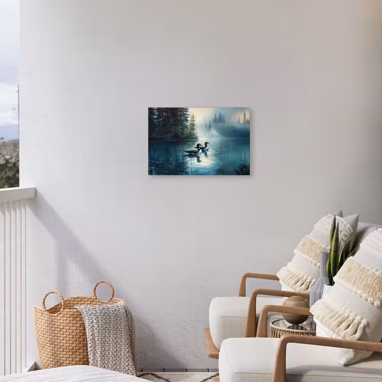 Buiten canvas - Bos - Water - Eenden - Mistig — 4