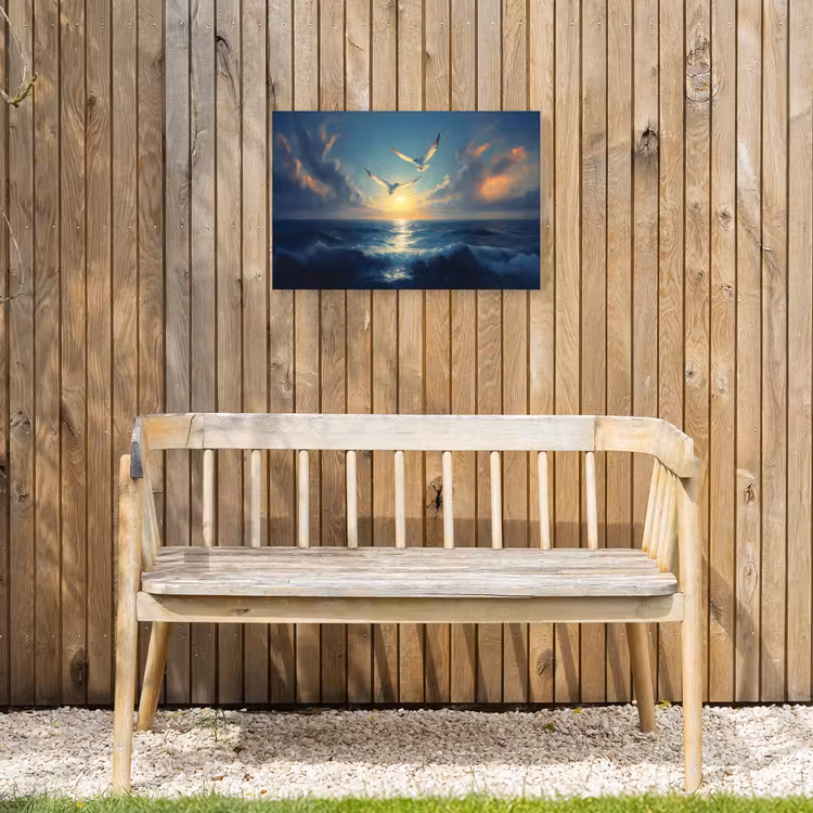 Buiten canvas - Meeuwen - Zee - Wolken -Blauw — 3