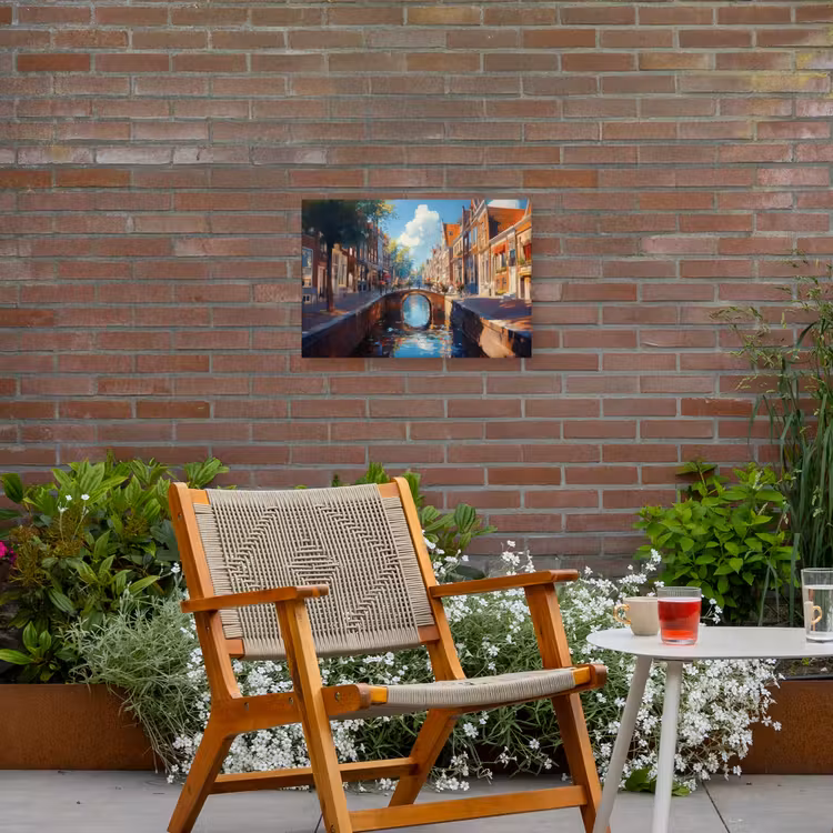 Buiten canvas - Stad - Gracht - Zon - Fietsen — 2