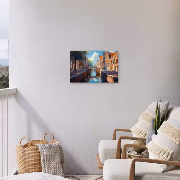 Buiten canvas - Stad - Gracht - Zon - Fietsen — 4