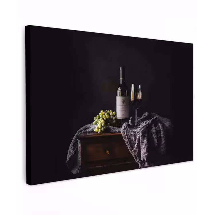Buiten canvas - Druiven - Wijn - Rood - Tafel — 1