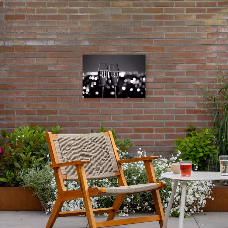 Buiten canvas - Bubbels - Proosten - Champagneglazen - Stadslichten — 2