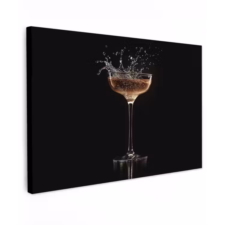 Buiten canvas - Cocktail - Zwart - Spetters - Glas — 1