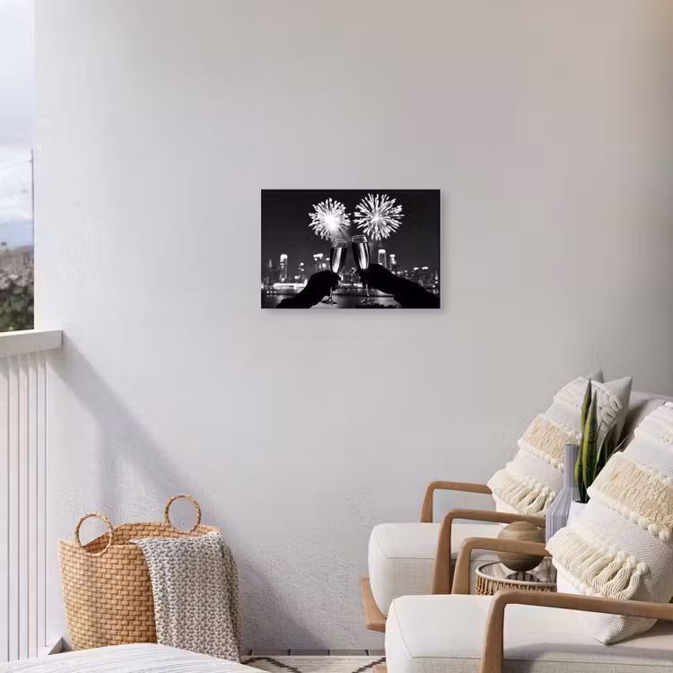 Buiten canvas - Vuurwerk - Proosten - Skyline - Champagne — 4