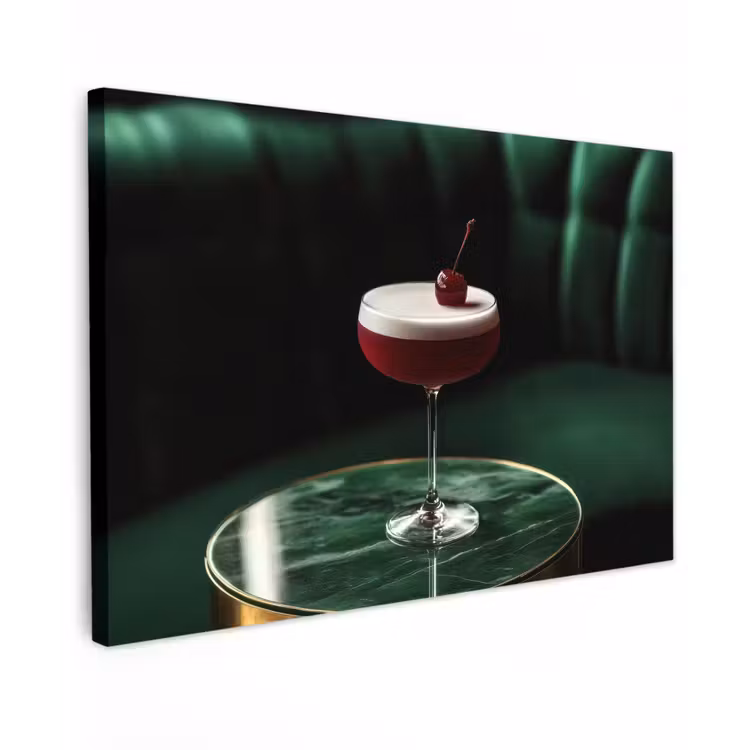 Buiten canvas - Kers - Cocktail - Rood - Marmer — 1