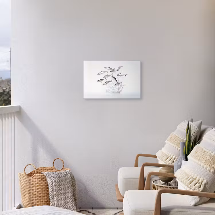 Buiten canvas - Vissen - Water - Wit — 4