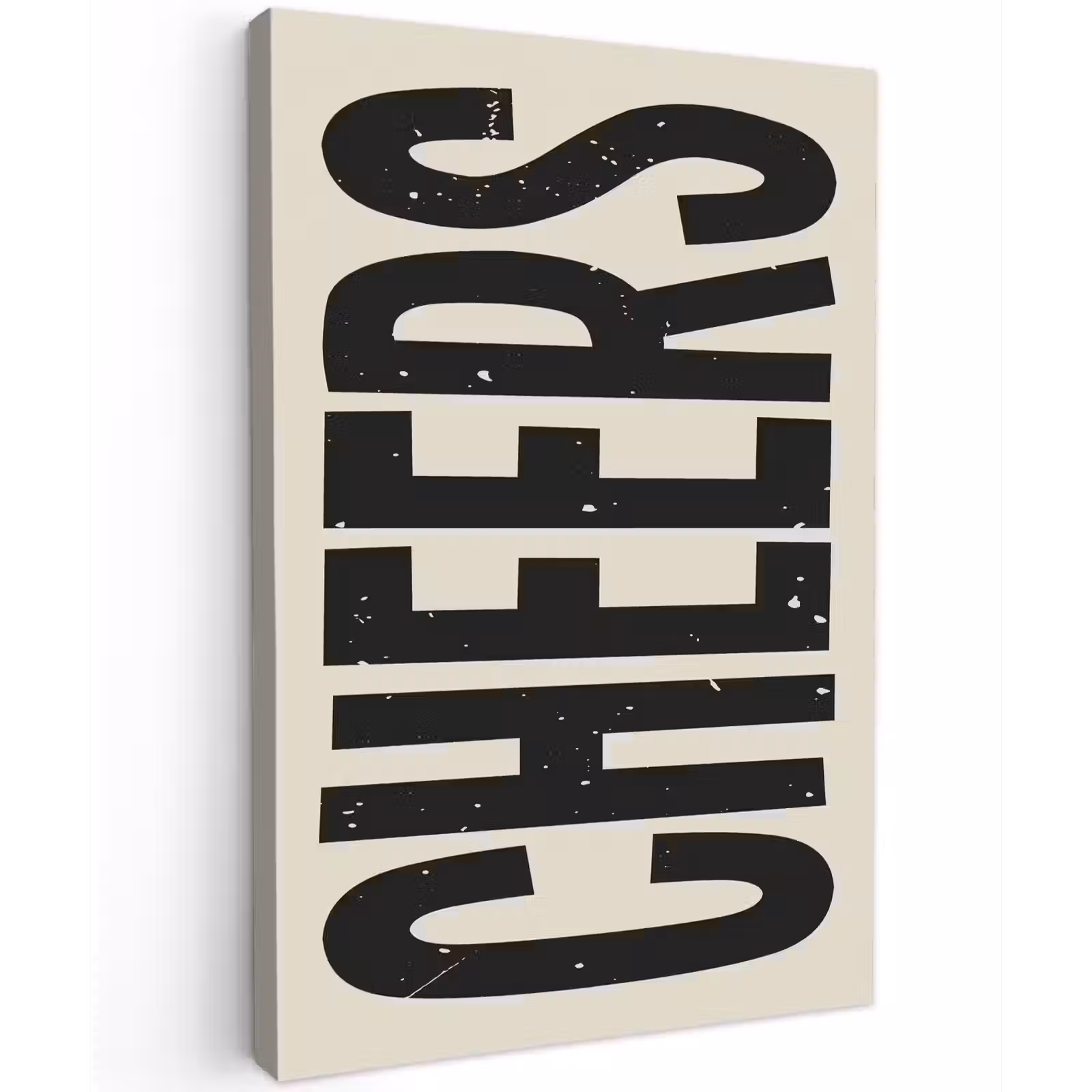 Buiten canvas - Cheers - Japandi - Zwart - Letters — 1
