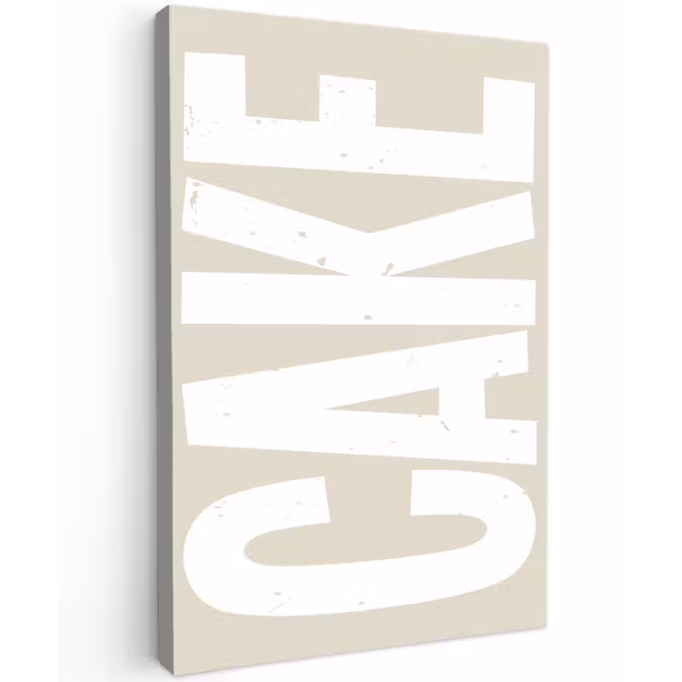 Buiten canvas - Cake - Woord - Japandi - Wit — 1